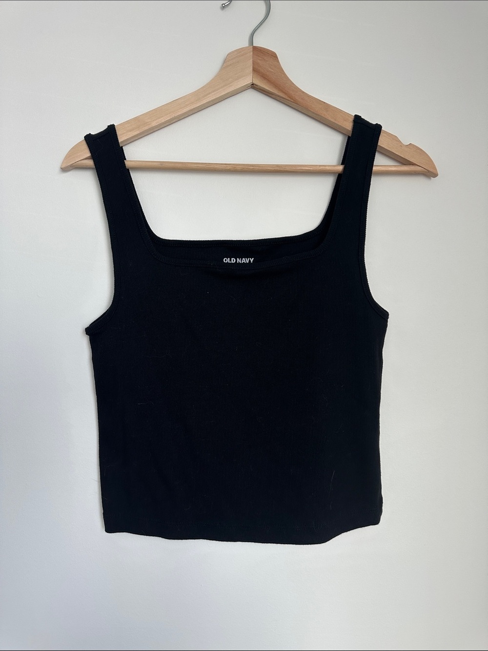 Old Navy Black Square-Neck Ribbed Tank
